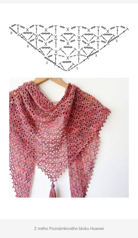 Projek Mengait, Crochet Shawl Tutorial, Crochet Diagrams, Crochet Shawl Diagram, Crochet Lace Shawl, شال كروشيه, Crochet Shawl Pattern Free, Crochet Triangle, Crochet Shawls And Wraps