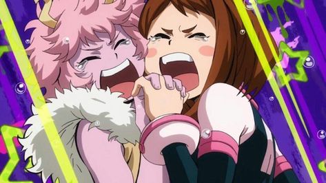 money mano on Twitter: "gn stan momojirou and ochamina… " Mina And Uraraka, Ill Never Leave You, Mha Screencaps, Bnha Screencaps, Friendship Art, Mha Screenshots, Mha Art, Mina Ashido, Alien Queen