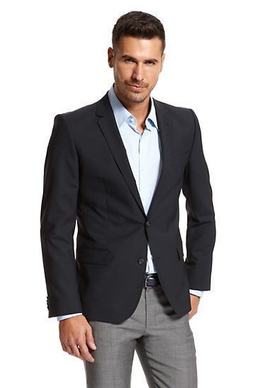 Hombre-Casual-Negocios05 Black Sports Coat Outfit Men, Sports Coat Outfit Men, Sport Coat Outfit, Male Suits, Black Sport Coat, Blazer Outfits Men, Suits Casual, Wedding Outfit Men, Mens Sport Coat