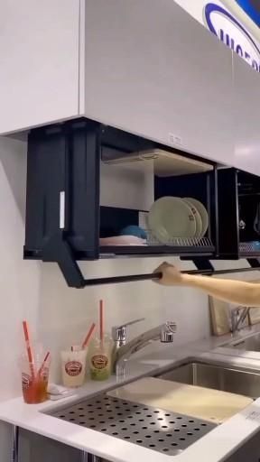 Pull Down Shelf, Kitchen Cabinetry Design, Modern Kitchen Design Grey, Modern Kitchen Design White, Modern Kitchen Design Luxury 2023, Kitchen Design White, Modern Kitchen Design Black, Desain Pantry, Kitchen Cupboard Designs