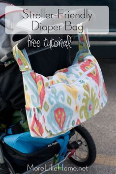 Nappy Bag Pattern, Stroller Bag Pattern, Diaper Bag Sewing Pattern, Bag Sewing Pattern, Start Sewing, Sew Simple, Baby Pattern, Stroller Bag, Diy Bebe