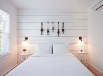 Shiplap Bedroom, Shiplap Paneling, Shiplap Wood, Bed & Breakfast, Hotel Boutique, Design Sponge, Ship Lap Walls, Home Trends, B & B