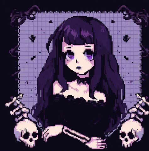 Cute Spooky Pfp, Purple Goth Pfp, Egirl Aesthetic Pfp, Goth Icons Aesthetic, Cute Goth Pfp, Purple Gothic Aesthetic, Elissabat Aesthetic, Anime Grunge Aesthetic, Purple Hair Pfp