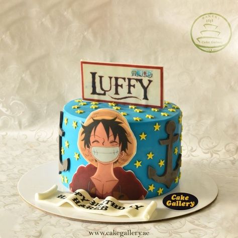 Luffy Cake One Piece, One Piece Theme Cake, One Piece Anime Cake, Luffy Cake, Luffy Birthday, One Piece Cake, Photo Cakes, One Piece Birthdays, One Piece Theme