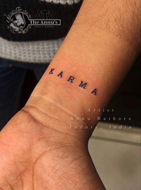 believe in K A R M A …!! #TheArtThatDiesWithYou #tattooistannu #tattooart #meaningfultattoos @tattooist_annu_rathore Tattoo by Artist_ Annu Rathore (The First Female Tattoo Artist Of Central India Madhya Pradesh Indore Title Award Winner) #artistsoninstagram #annu_rathore😊😊 #annurathore #nametattoo #annuartist #theannustattooacademy #indoretattoostudio Thanks for looking at us. We love to have a feedback for our Artist, Work & Studio. At The Annu’s Tattoos & Academy ADD-shop no. 56 one Female Tattoo Artist, S Tattoos, Work Studio, Artist Work, Female Tattoo Artists, Female Tattoo, Madhya Pradesh, Name Tattoo, S Tattoo