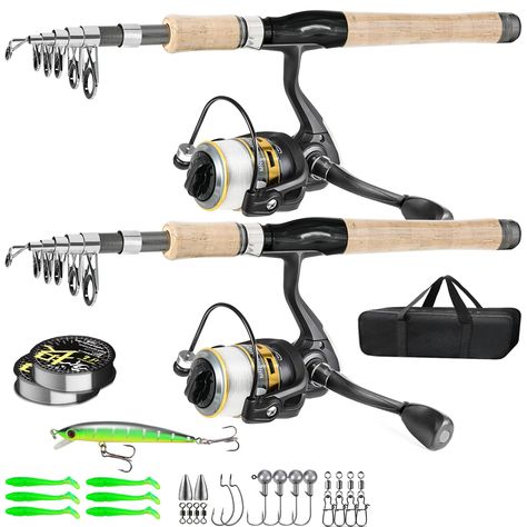 PRICES MAY VARY. 2PCS Carbon Spinning Fishing Rod-6.9ft 2PCS Spinning Reel -12+1BB 2PCS mono Fishing line -15lb-0.25mm Carry bag-17 inches 1 Fishing Essentials, Bag For Travel, Spinning Reels, Fishing Pole, Carrier Bag, Fishing Rod, Carry Bag, Fly Fishing, Carbon Fiber