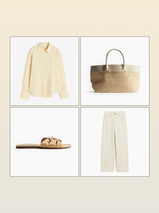 I Just Created 10 Spectacular Outfits From H&M for Under $175 Hm Outfits, Short Beaded Necklace, Simple Summer Dresses, Casual Trends, Linen Blend Pants, Summer Soiree, Butter Yellow, H&m Shorts, Relaxed Jeans