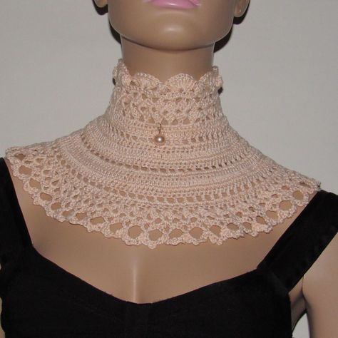 Crochet Beach Cover Up, Crochet Wedding Dresses, Neck Choker, Boho Choker, Crochet Wedding, Pink Collars, Lace Collar, Lace Pattern, Handmade Accessories