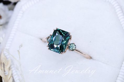 Cushion Teal Sapphire ring,engagement ring, green sapphire ring, uniqu – Amunet Jewelry Montana Teal Sapphire Engagement Ring, Types Of Ring Settings, Teal Engagement Ring, Peacock Sapphire Engagement Ring, Sapphire Ring Engagement, Blue Green Sapphire Ring, Teal Sapphire Engagement Ring, Teal Sapphire Ring, Montana Sapphire Engagement