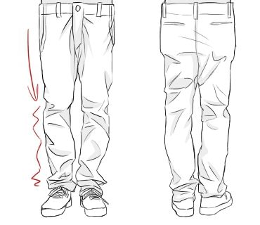 Drawing Wrinkles, Jeans Drawing, Pants Drawing, Wrinkled Clothes, Clothing Sketches, Sketches Tutorial, 캐릭터 드로잉, Poses References, Figure Drawing Reference