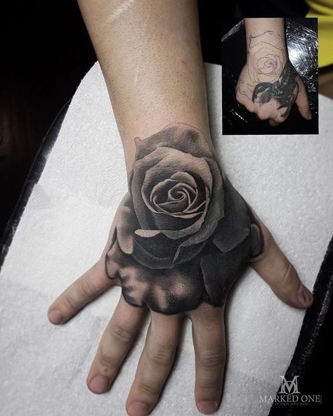 Are you tired of your old tattoo? You can update it with 50+ female dark cover-up tattoos selected in our article. Hand Cover Up Tattoos, Hand Tattoo Cover Up, Rose Tattoo Cover Up, Rose Hand Tattoo, Black Rose Tattoos, Omerta Tattoo, Famous Tattoos, Tattoo Rose, Skeleton Hand Tattoo