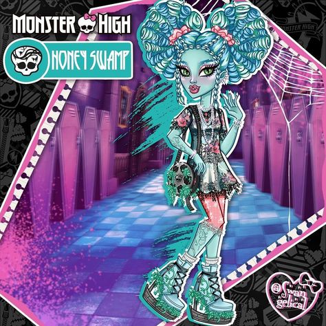 Monster High Honey Swamp, Drawing Coquette, Honey Swamp, Duchess Swan, Swamp Monster, Girly Goth, Doll Customization, Arte Monster High, Monster High Pictures