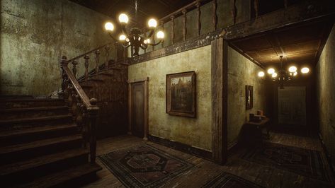 Spencer Mansion, Anime Places, Resident Evil 4, Scotland Castles, Retro Horror, World Of Darkness, Horror House, Amazing Artwork, Environment Design