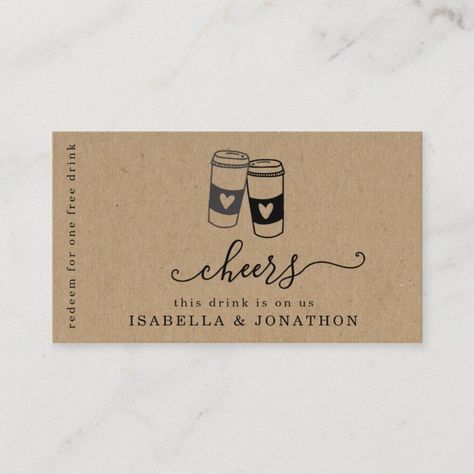 Drink Ticket, Free Coffee Voucher Business Card - Sympathy Tokens gifts Drink Voucher Design, Drink Ticket, Voucher Design, Corporate Meeting, Gift Card Design, Coffee Wedding, Coupon Design, Free Coffee, Enclosure Cards