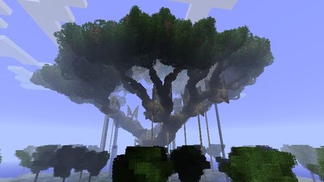 Hometree based Treehouse Minecraft Project Treehouse In Minecraft, Avatar Tree, Minecraft Tree, Minecraft Building Blueprints, Minecraft Maps, Minecraft House Tutorials, Minecraft Castle, Minecraft City, Giant Tree