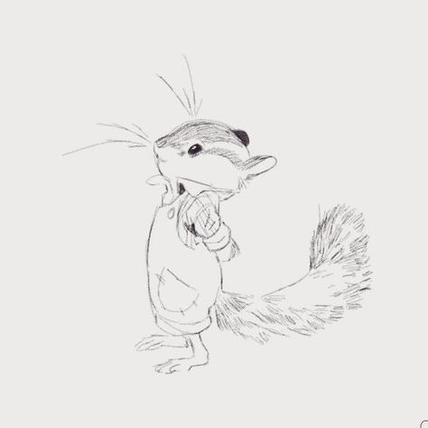 Chipmunk Character Design, Cute Chipmunk Drawing, Chipmunk Sketch, Chipmunk Illustration, Chipmunk Drawing, Wall Drawings, Animal Books, Animal Sketches, Ink Illustrations