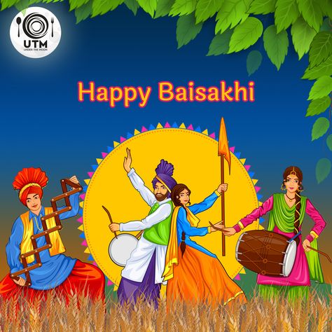 Baisakhi Painting, Baisakhi Board Decoration Ideas, Baisakhi Festival Drawing, Baisakhi Decoration Ideas, Baisakhi Poster, Baisakhi Drawing, Happy Baisakhi Images, Rangla Punjab, Punjab Village