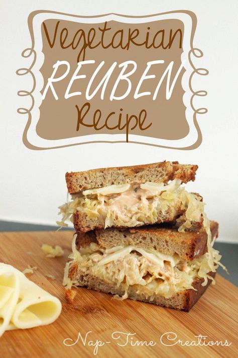 Vegetarian Reuben, Recipe Using Applesauce, Midnight Food, Reuben Recipe, Reuben Sandwich Recipe, Sandwich Vegetarian, Yummy Sandwiches, St Patties, Reuben Sandwich