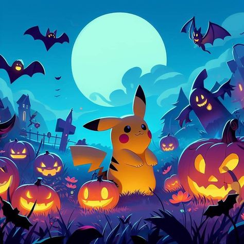 Pokemon Halloween Art, Halloween Pokemon Wallpaper, Pokemon Halloween Wallpaper, Pokemon References, Halloween Pokemon, Pikachu Halloween, Nice Tattoos, Fall Stickers, Pokemon Halloween