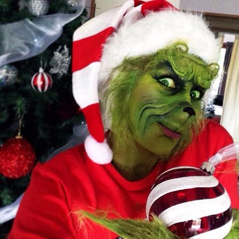 Morganne Foster Grinch Prosthetic, Xmas Makeup, Christmas Cookie Party, Creepy Makeup, Prosthetic Makeup, Mr Grinch, Merry Grinchmas, Theatrical Makeup, Makeup Stuff