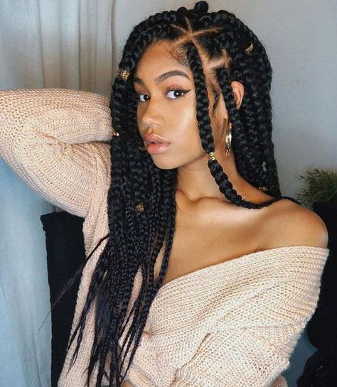 See here the Modern Looks for your hairstyle. These Hair Extensions is incredible and make your hair perfect. Trendy We Fryzurach, Goddess Braids Hairstyles, African Hair Braiding Styles, Long Box Braids, Box Braids Styling, Girls Hairstyles Braids, African Braids Hairstyles, Braided Hairstyles For Black Women, African Braids