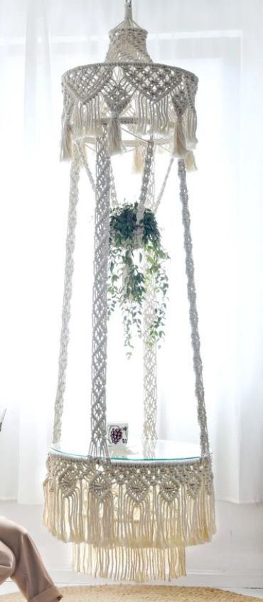 Macrame Hanging Table, Macrame Hanging Shelf, Painted Pianos, Macrame Table, Hanging Table, Hanging Shelf, Macrame Hanging, Macrame Design, Crafts Projects