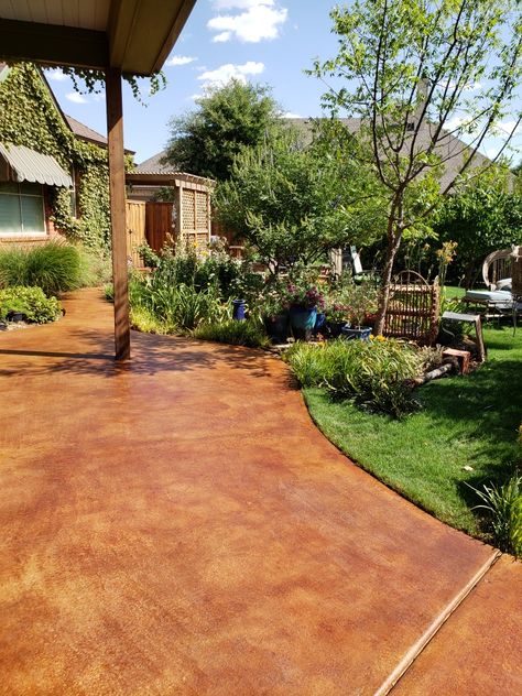 Stained Concrete Floors Outdoors, Outdoor Concrete Floors, Concrete Stains, Concrete Stain Patio, Screened Porches, Concrete Stain, Concrete Stained Floors, Concrete Driveways, Decorative Concrete