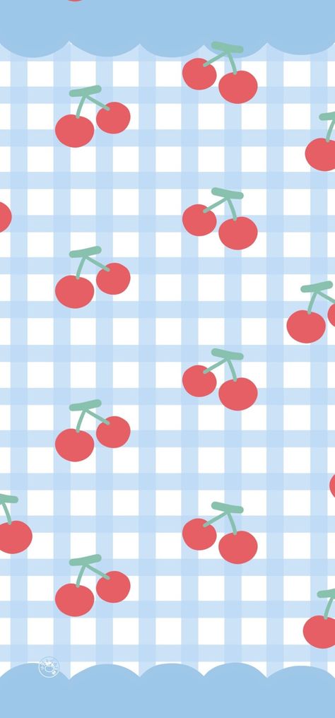 Cherry Wallpaper, Strawberry Wallpaper, Pinterest Widget, Checker Wallpaper, Blue Strawberry, Green Cherries, Summer Iphone, Backgrounds Aesthetic, Iphone Wallpaper Fall