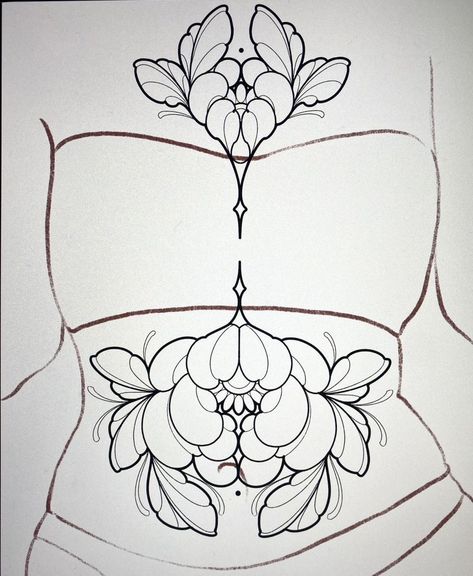 Flower Practice Drawing, Neo Traditional Flower Tattoo Design, Art Neauveau Tattoos, Neo Traditional Peony, Ornamental Flower Tattoo, Art Deco Tattoo, Wrist Tattoo Designs, Nouveau Tattoo, Flower Tattoo Drawings