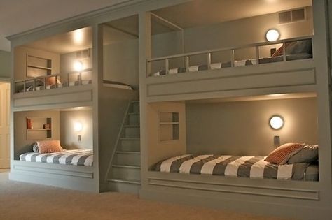 Quad Bunk Ideas | SOLID WOOD BEDS - Custom made beds - SOLID WOOD BEDS -built onsite Bunk Bed Decorating Ideas, Guest Bedroom Colors, Small Loft Apartments, Bunk Beds Small Room, Twin Bed Mattress, Cabin Bunk Beds, Bed Inspiration, Bunk Bed Ladder, Bunk Bed Mattress