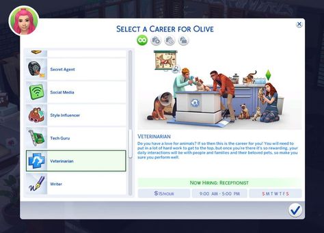 Veterinarian Sims 4, Sims4 College Cc, Sims 4 Cc Careers, Sims College, Sims 4 Career Mods, Veterinarian Career, Sims 4 Jobs, Mods Sims 4, Los Sims 4 Mods