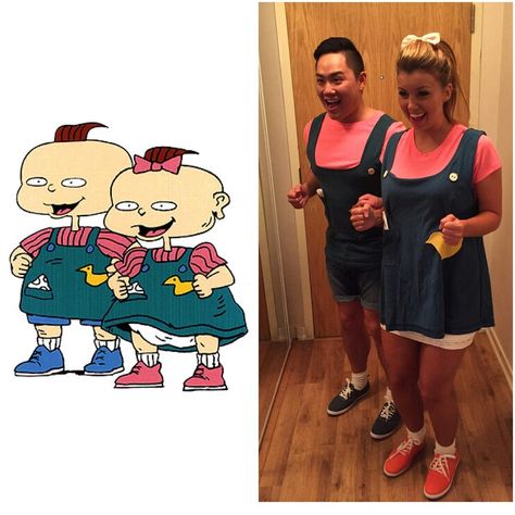 Phil & Lil Rugrats Halloween costumes! Phil And Lil Rugrats Costume, Rugrats Family Costume, Phil And Lil Costume, Phil And Lil Rugrats, Lil Rugrats, Rugrats Costume, Cynthia Rugrats, Halloween Costumes Duo, Rugrats Characters