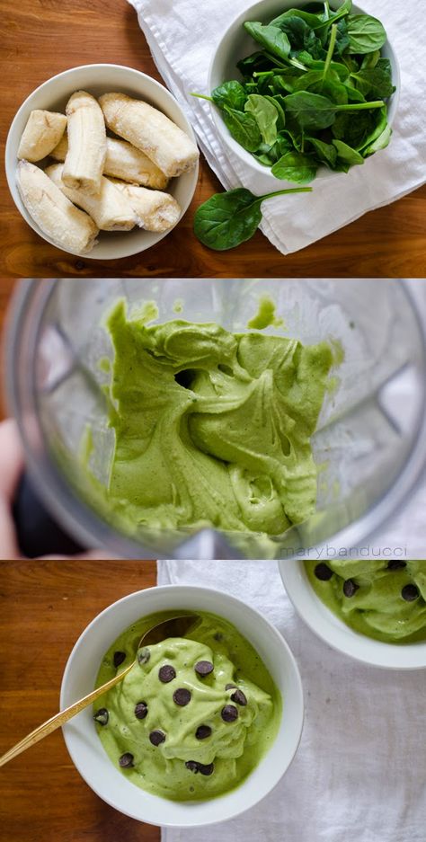 2 Ingredient Ice Cream for Saint Patrick's Day - healthy and easy. No need for food dye! Spinach Ice Cream, Healthy St Pattys Day Snacks, Dye Free St Patricks Day, Healthy St Patricks Day Food, Green Ice Cream, St Patricks Day Food, Healthy Ice Cream, Food Dye, Saint Patties