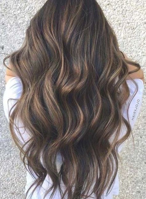 Brown Black Hair Color, Hair Color Flamboyage, Hair Dark, Caramel Hair, Black Hair Color, Brunette Balayage Hair, Makijaż Smokey Eye, Hair Color Highlights, Balayage Brunette