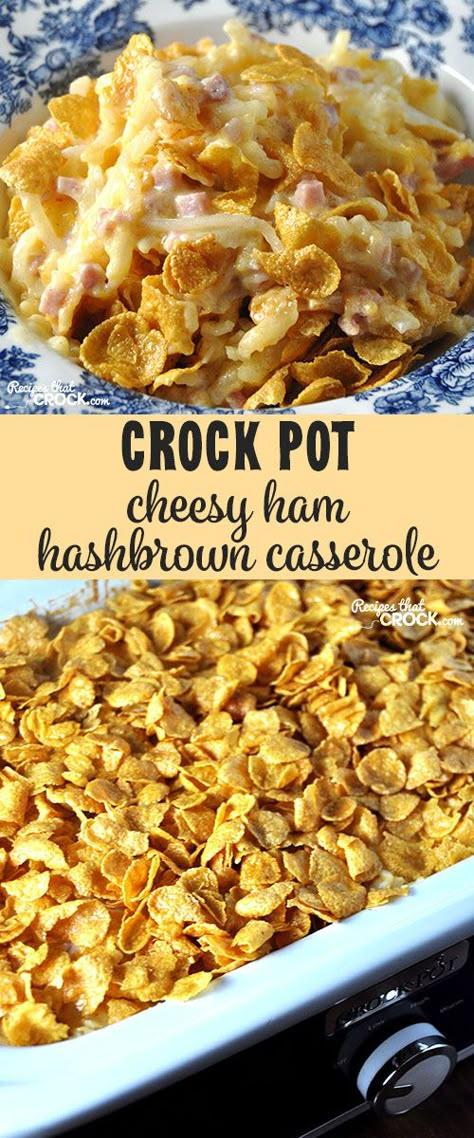 Crock Pot Cheesy Ham Hashbrown Casserole Ham Hashbrown Casserole, Ham Hashbrown, Ham And Hashbrown Casserole, Breakfast Casserole With Hashbrowns, Chicken Soups, Hashbrown Casserole Recipe, Breakfast Crockpot Recipes, Cheesy Ham, Hashbrown Casserole