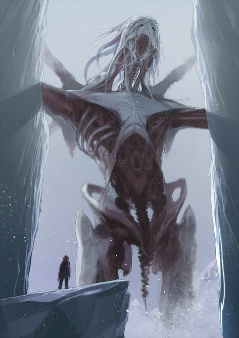 Fantasy Monstrosity, Scary Artwork Horror, Eldritch God Concept Art, Monster Design Scary, Horror Monsters Concept Art, Dark Creatures Monsters, Eldritch Horror Monsters, Healing Powers Aesthetic, Biopunk Art