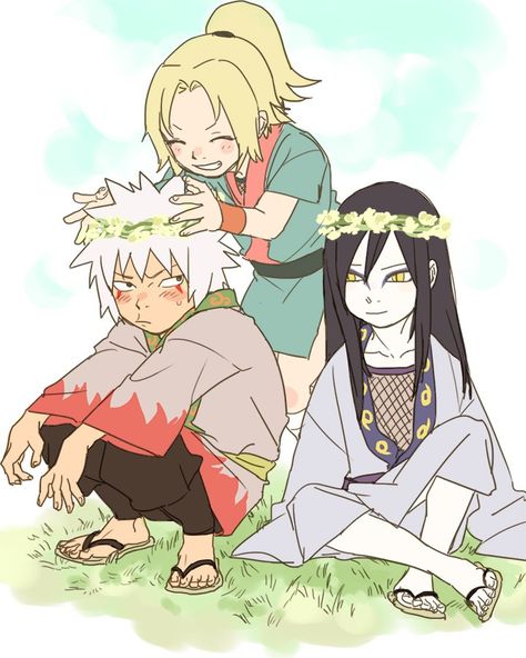 <3 Lord Orochimaru, Lady Tsunade, & Master Jiraiya (Legendary Sannin) Sannin Naruto, Jiraiya Orochimaru, Tsunade Jiraiya, Baby Naruto, Jiraiya And Tsunade, Legendary Sannin, Tsunade And Jiraiya, Naruto Mignon, Naruto Jiraiya