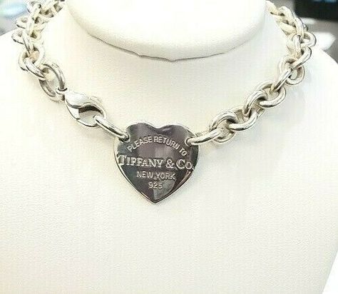 Vintage Return to Tiffany Heart Tag 925 silver Choker collar necklace 15 Return To Tiffany Necklace, Human Dog, Return To Tiffany, Tiffany Necklace, Choker Collar Necklace, Aesthetic Jewelry, Heart Tag, Heart Choker, Monogram Jewelry