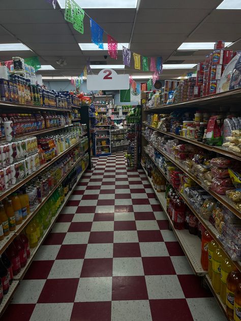 Store Reference Photo, Y2k Grocery Store, Old Grocery Stores, 1980s Grocery Store, Grocery Store Concept Art, Inside A Grocery Store, 80s Grocery Store, Mexican Grocery Store Aesthetic, Small Town Grocery Store Aesthetic