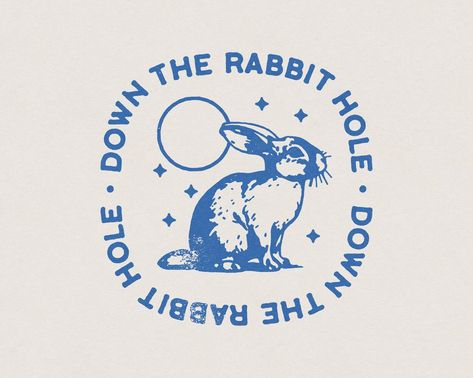 Down the Rabbit Hole Cute Bunny and Animal Lover Phrase & - Etsy Style Aesthetics, Rabbit Tattoos, Down The Rabbit Hole, The Rabbit Hole, Distressed Texture, Rabbit Hole, The Rabbit, Vintage Graphics, Cute Bunny