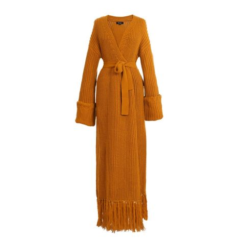 Aurora James and Her New Hair Accessories Are Here for a Low-Key Unwind | Vanity Fair Cardigan Dress, Orange Cardigan, Maxi Cardigan, Heavy Knit, Wrap Cardigan, Maxi Wrap Dress, Dress With Cardigan, Dress Design, Look Chic