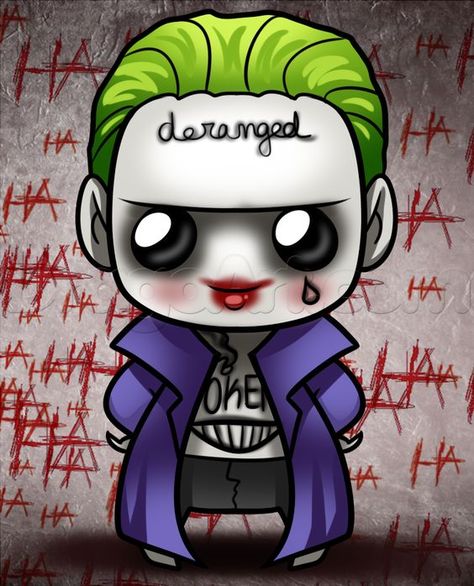 Joker Drawing, Joker Cartoon, Draw Kawaii, Draw Chibi, Joker Drawings, Batman Drawing, Draw Comics, Joker Artwork, Joker Face