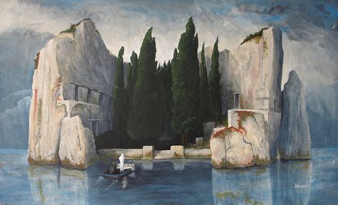 Isle of the Dead (Die Toteninsel) by kullus Arnold Bocklin, Isle Of The Dead, Photography Inspiration Nature, Sailing Art, Historical Painting, Modern Fantasy, Visionary Art, Art Appreciation, Botanical Drawings