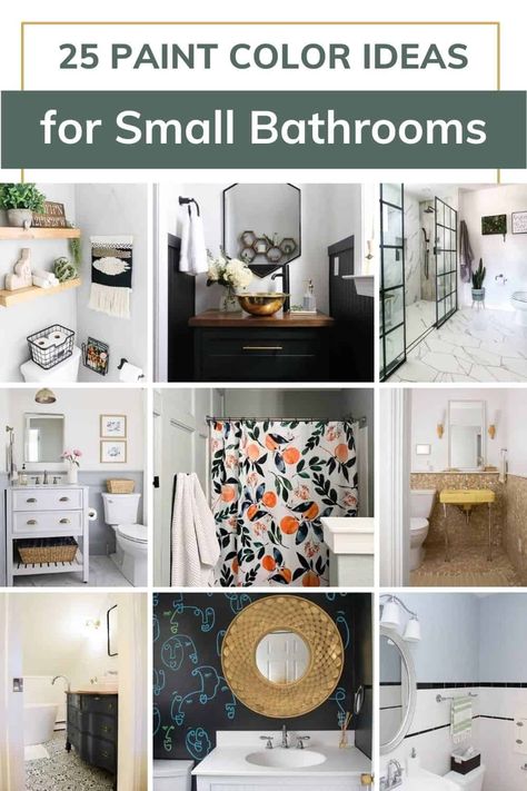 Paint Colors For Small Bathrooms, Bathroom Paint Colors Behr, Small Dark Bathroom, Grey Bathroom Paint, Accent Wall Paint Colors, Small Bathroom Paint Colors, Small White Bathrooms, Small Half Bath, Bathroom Wall Colors