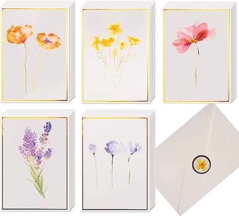 Watercolor Stationary, Watercolor Notecards, Flower Stationary, Blank Notes, Cards With Envelopes, Floral Notes, Floral Cards, Flower Cards, Blank Greeting Cards