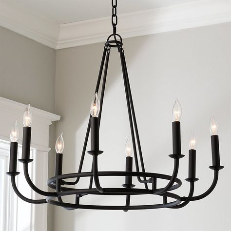 Black Chandeliers - Shades of Light Craftsman Light Fixtures, Cabin Chandelier, Black Iron Chandelier, Modern Farmhouse Light Fixtures, Modern Black Chandeliers, Black Chandeliers, Future Decor, Entry Chandelier, Black Crystal Chandelier