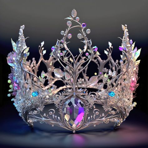 Crown Fantasy Art, Cool Crowns, Fantasy Crown Queens, Magical Crown, Fantasy Crowns, Fantasy Crown, Dragon Wedding, Crown Aesthetic, Mermaid Crown