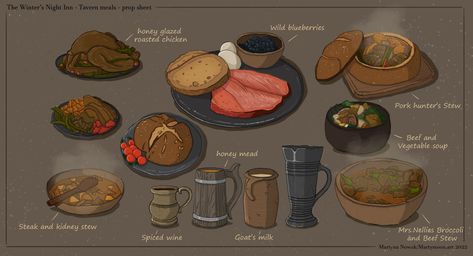 Hunters Stew, Spiced Wine, Food Fantasy, Food Props, Food Concept, Food Drawing, Cafe Food, Food Illustrations, Cute Food