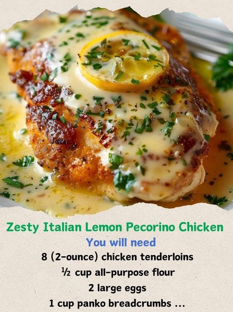 Zesty Lemon Pecorino Chicken, Italian Lemon Pecorino Chicken, Lemon Pecorino Chicken, Zesty Italian Lemon Pecorino Chicken, Cutlet Recipes, Chicken Lickin, Chicken Cutlet, Simple Family Meals, Chicken Breast Recipes Baked