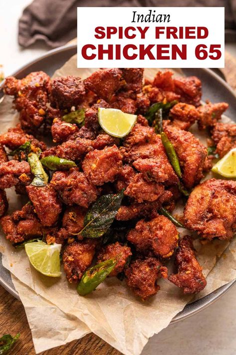 Chicken Starter Recipes, Chicken 65, Resepi Ayam, Indian Chicken Recipes, Chicken Snacks, Spicy Snacks Recipes, Spicy Chicken Recipes, Breakfast Recipes Indian, Tastemade Recipes